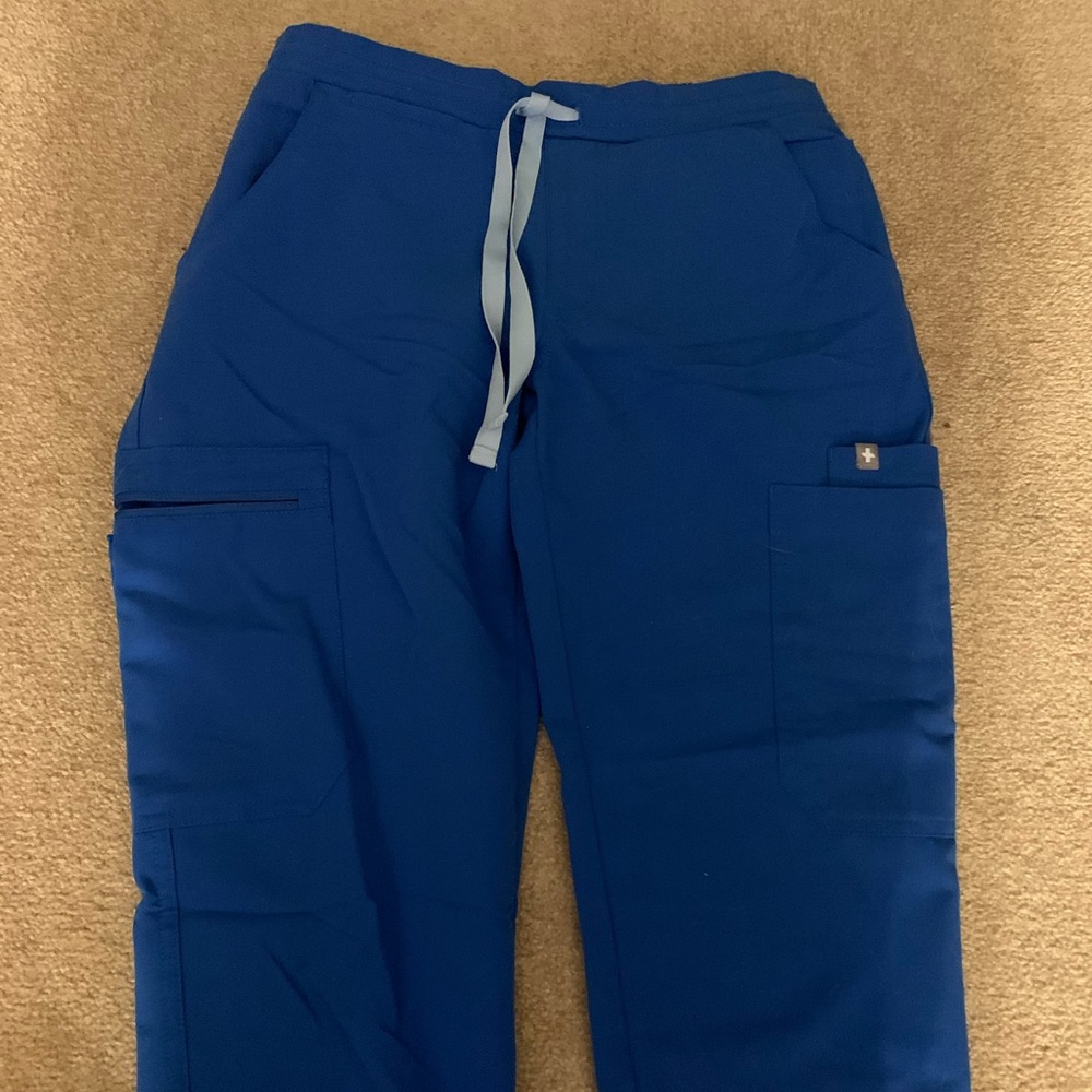 Royal blue straight leg figs